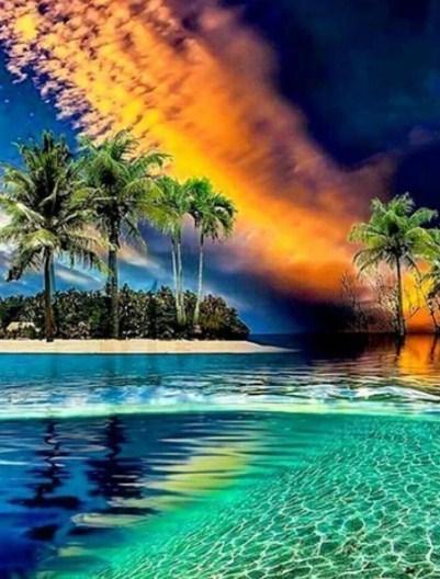 Paradise Landscape Painting by Diamonds - diamond-painting-bliss.myshopify.com