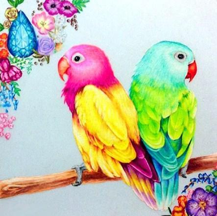 Parrots Pair Painting Kit - diamond-painting-bliss.myshopify.com