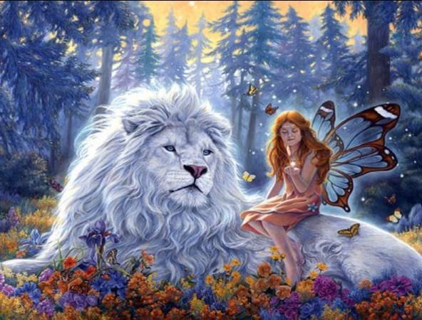 Peyan Lion & Butterfly Fairy - diamond-painting-bliss.myshopify.com