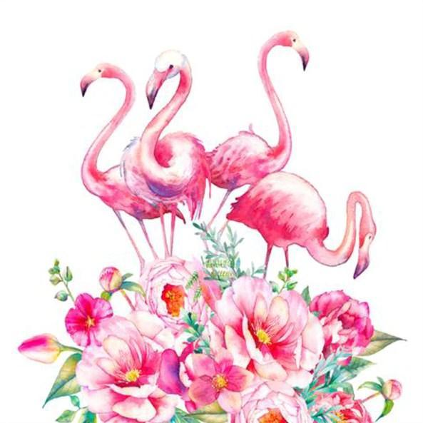 Pink Flamingos & Flowers - diamond-painting-bliss.myshopify.com