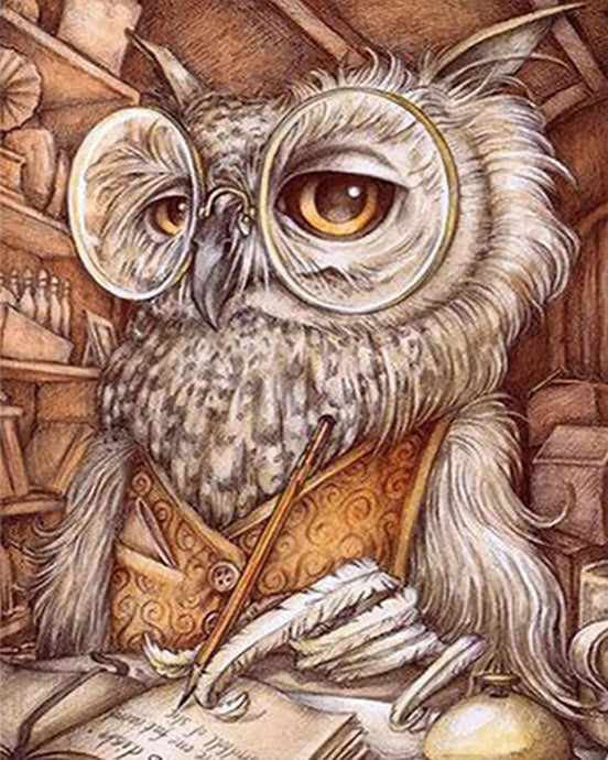 Professor Owl Diamond Painting - diamond-painting-bliss.myshopify.com