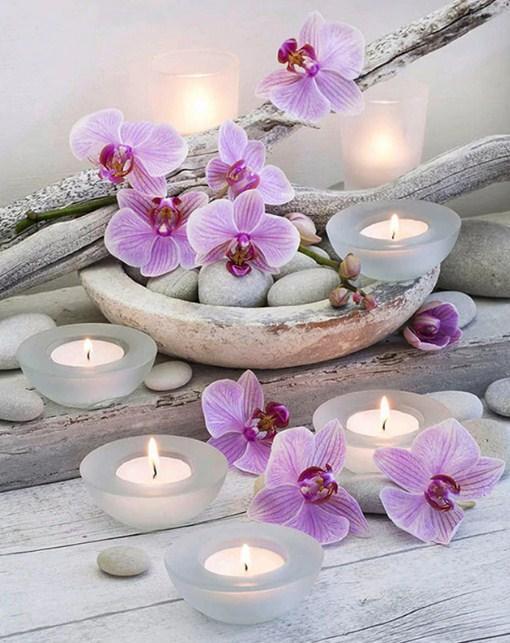 Purple Orchids & Candles - diamond-painting-bliss.myshopify.com