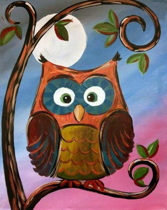 Resting Owl - Paint with Diamonds - diamond-painting-bliss.myshopify.com
