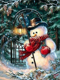 Sad Snowman with Lantern - diamond-painting-bliss.myshopify.com