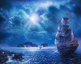 Sailing Ship at Night - diamond-painting-bliss.myshopify.com