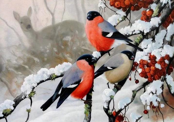 Snow, Birds, And Dear by Diamond Painting - diamond-painting-bliss.myshopify.com