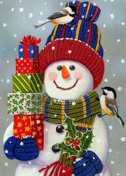 Snowman with Christmas Gifts - diamond-painting-bliss.myshopify.com