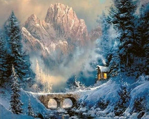 Snowy Landscape - Diamond Painting Kit - diamond-painting-bliss.myshopify.com