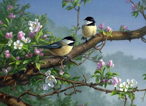 Sparrows on Tree - Diamond Painting Kit - diamond-painting-bliss.myshopify.com