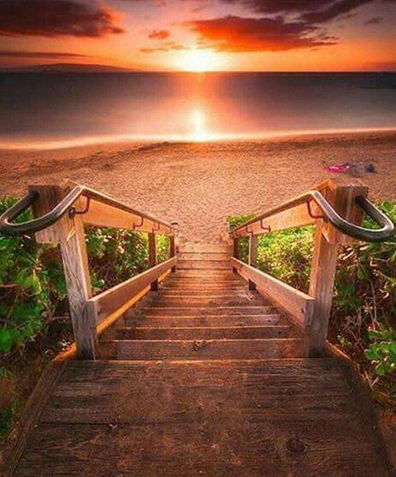 Stairway to Sunset Beach - diamond-painting-bliss.myshopify.com