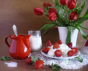 Strawberries, Milk & Flowerpot - diamond-painting-bliss.myshopify.com