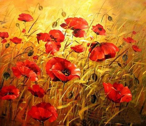 Sun Shines in Poppy Fields - diamond-painting-bliss.myshopify.com