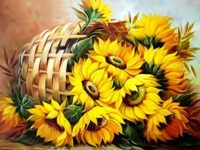 Sunflowers Basket - Diamond Painting Kit - diamond-painting-bliss.myshopify.com