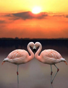 Flamingos & Sunset Landscape - diamond-painting-bliss.myshopify.com