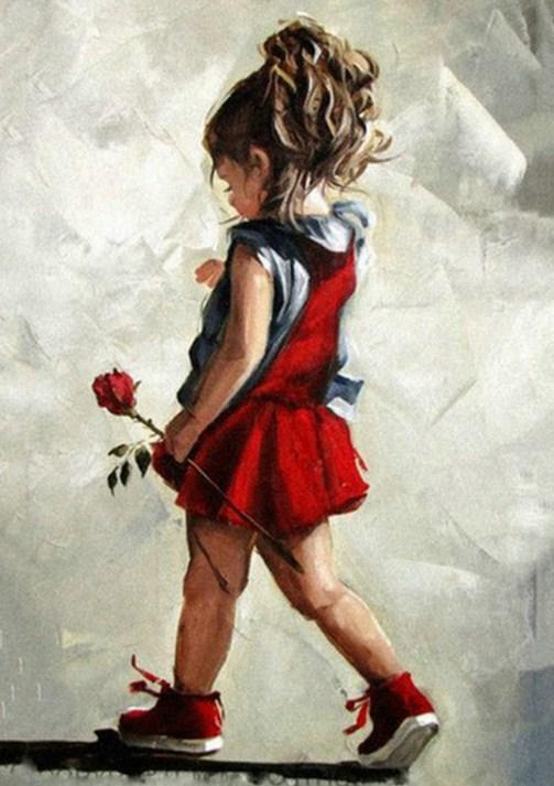 Sweet Child with Beautiful Rose - diamond-painting-bliss.myshopify.com