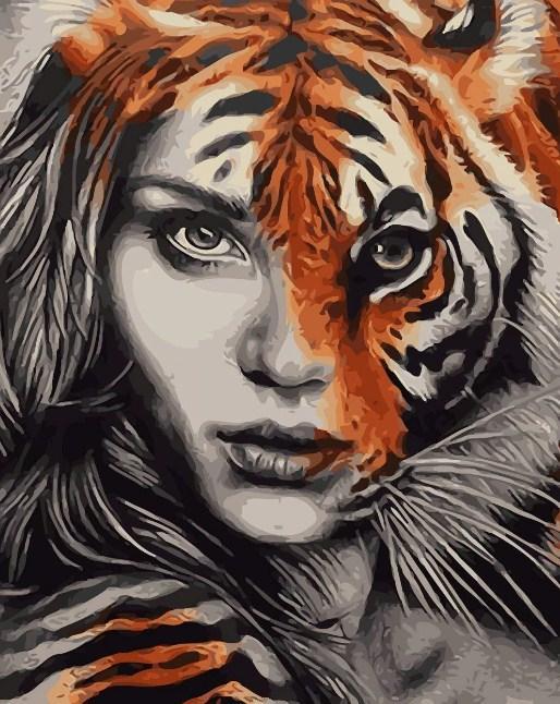 Tiger Lady - Diamond Painting Kit - diamond-painting-bliss.myshopify.com