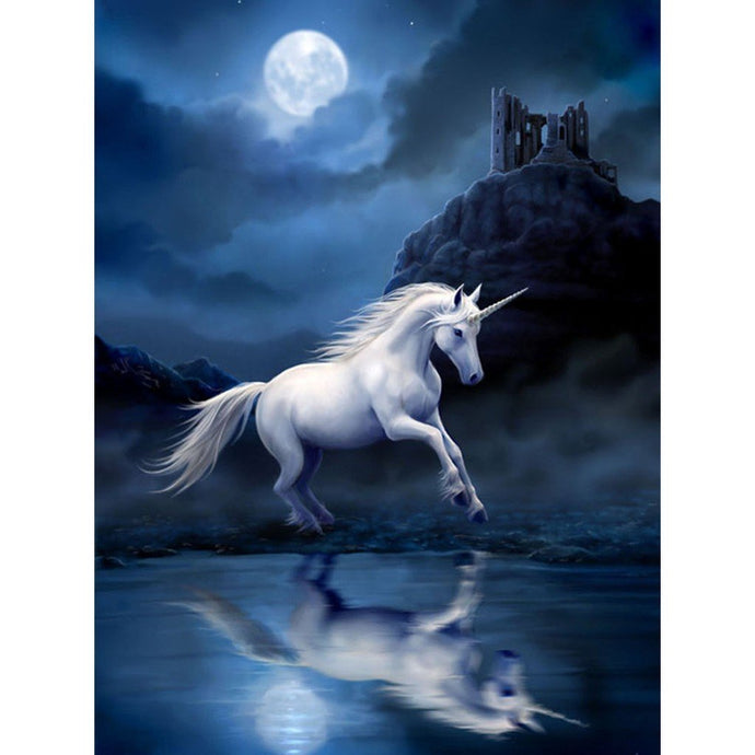 Unicorn & Full Moon Night - diamond-painting-bliss.myshopify.com