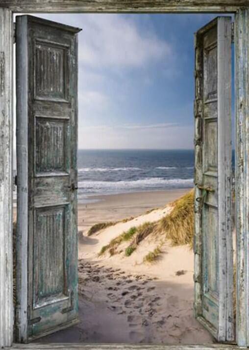 Vintage Doorway to Beach - diamond-painting-bliss.myshopify.com