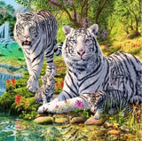 White Tigers & Their Cubs - diamond-painting-bliss.myshopify.com