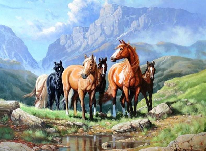 Wild Horses - Paint by Diamonds - diamond-painting-bliss.myshopify.com
