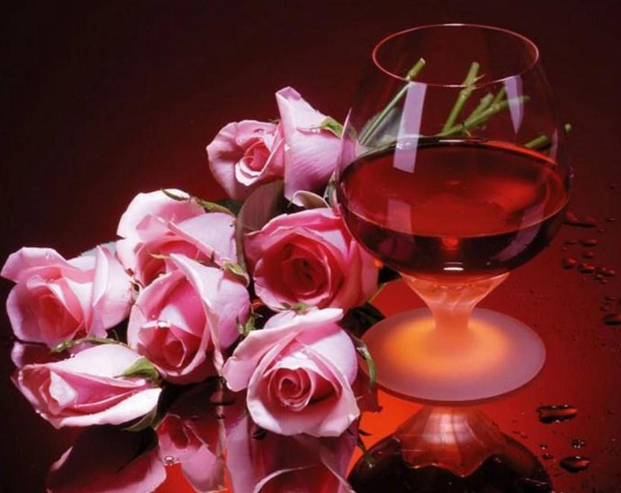 Wine & Roses Painting Kit - diamond-painting-bliss.myshopify.com