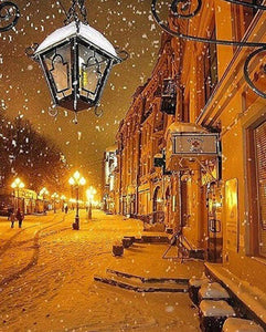 Winter Night Street View - diamond-painting-bliss.myshopify.com