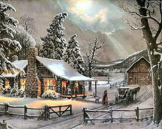 Winter Scene Diamond Painting - diamond-painting-bliss.myshopify.com