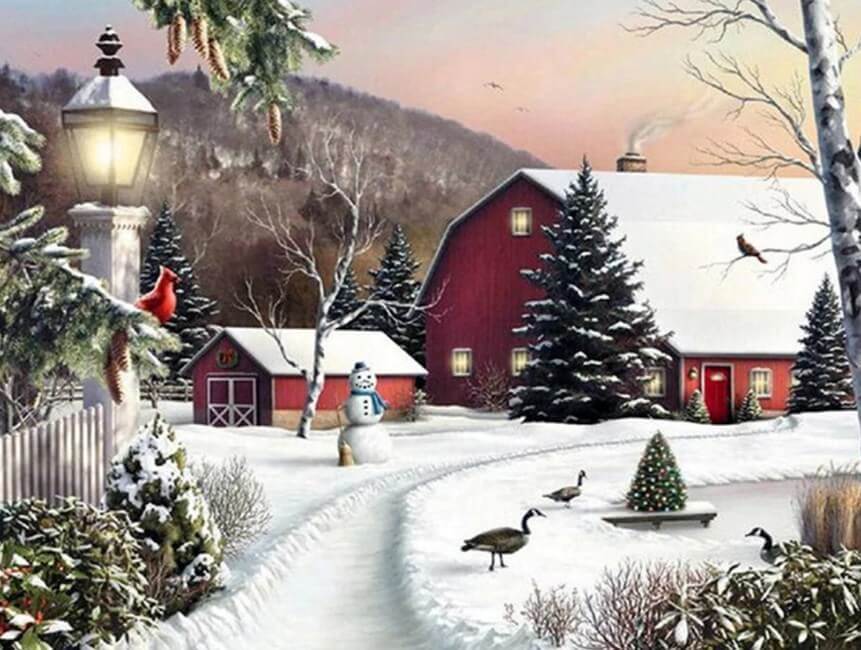 Winter View & Christmas Painting - diamond-painting-bliss.myshopify.com