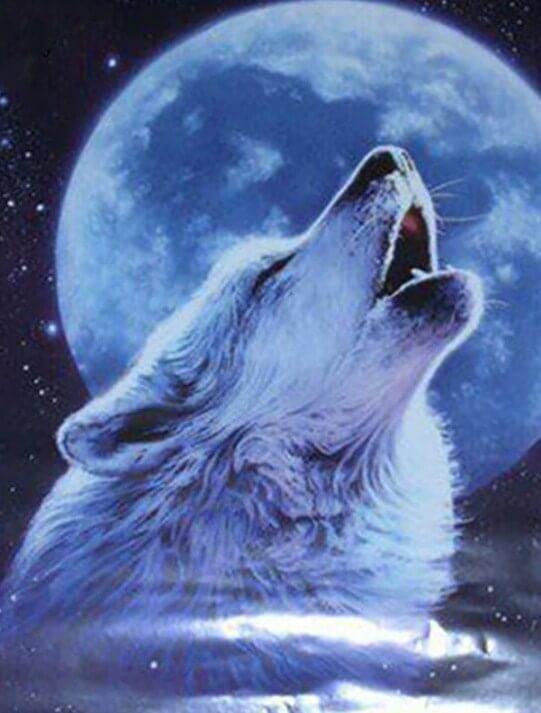 Wolf Howling at Night - diamond-painting-bliss.myshopify.com