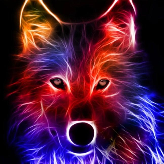 Wolf Head - Glow in the Dark Diamond Painting