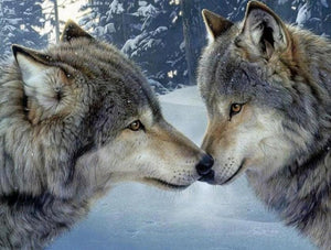 Wolves Pair in Snow - diamond-painting-bliss.myshopify.com