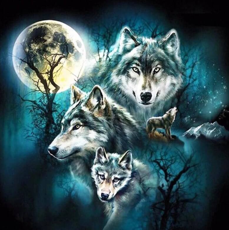 Wolves under Full Moon - diamond-painting-bliss.myshopify.com