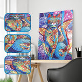 2Pcs Colorful Cat Painting