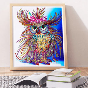 2Pcs Set Colorful Dog And King Owl Painting