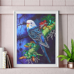 Blue And White Parrot On Branch