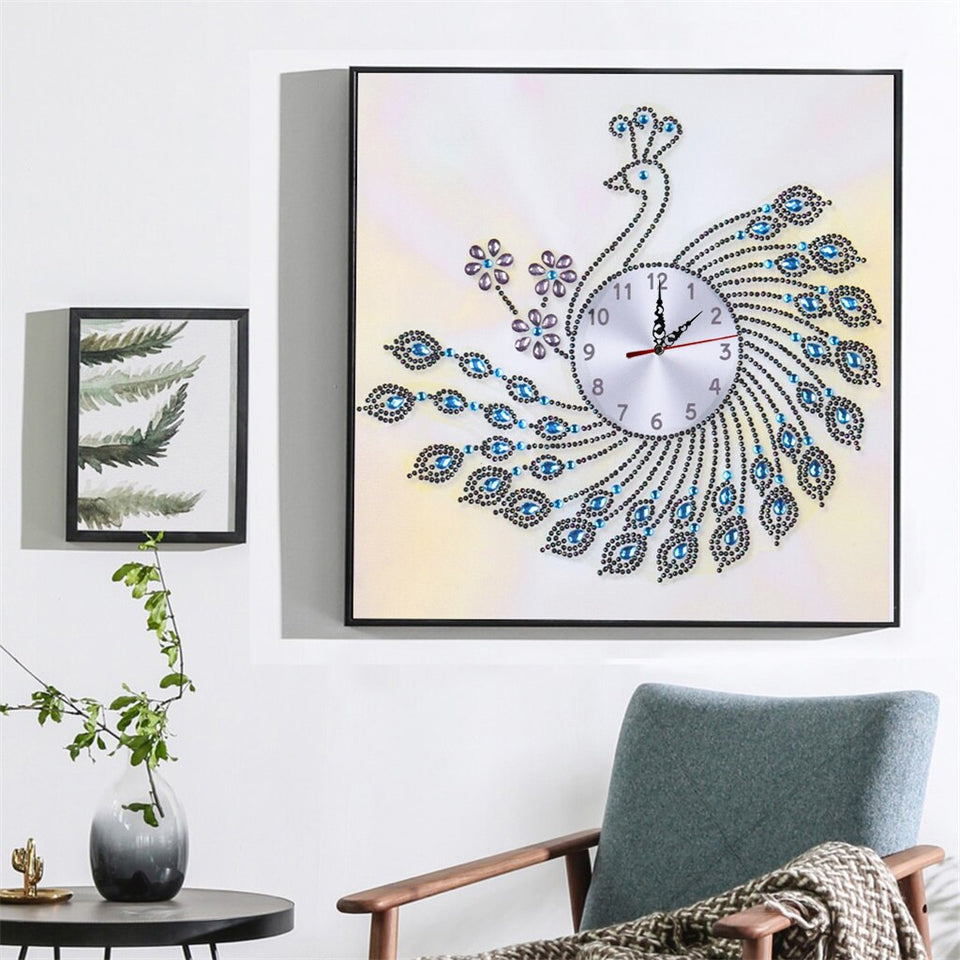 Cute Peacock Clock