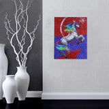 Running White Horse Colorful Painting