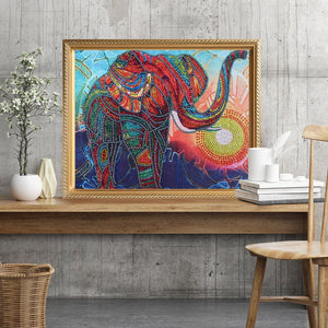 Elephant With Colorful Sun