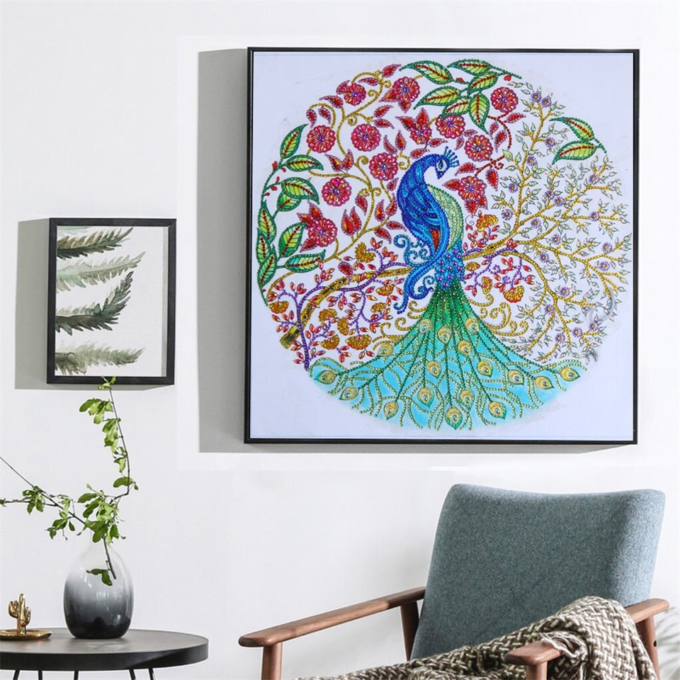 Multi Color Peacock Beautiful Painting