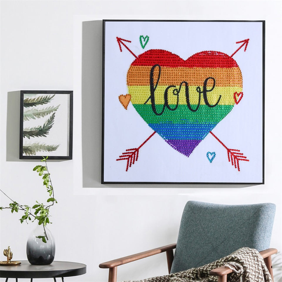 Rainbow Love Heart And Arrows