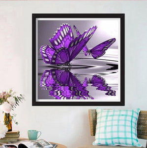 Purple Butterfly On Water