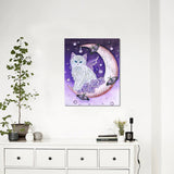 Cat On Moon With Butterfly