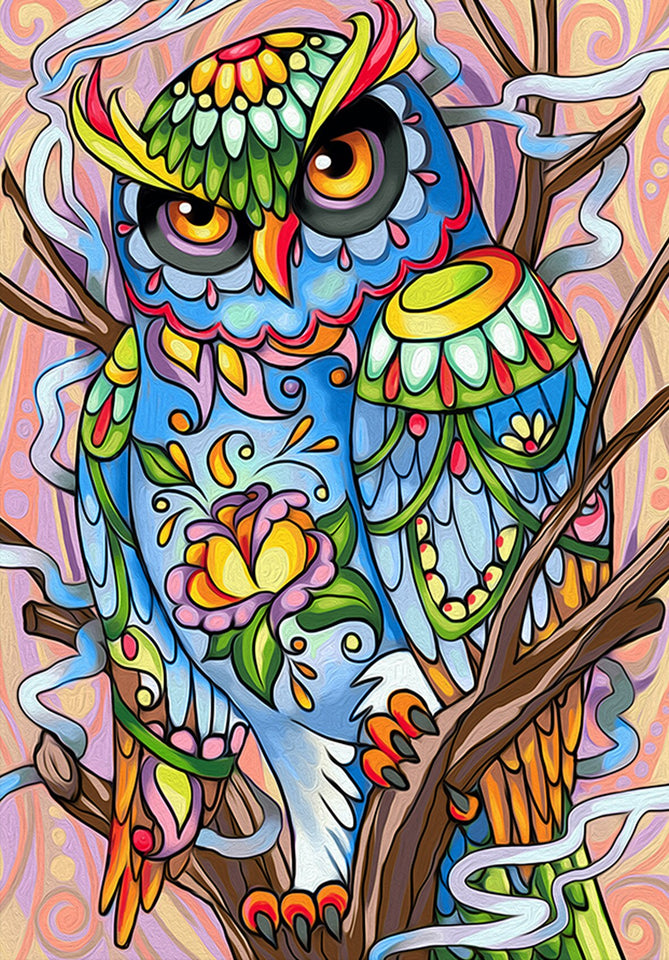 Cute Owl On Tree