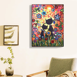 Colorful Cats And Flowers Paintings