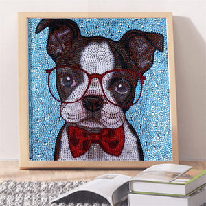 Naughty Dog With Bow And Glasses