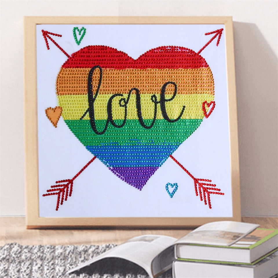 Rainbow Love Heart And Arrows