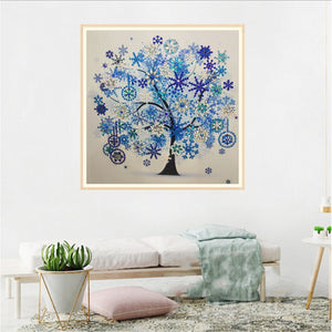 Embroidery Winter Flower Tree