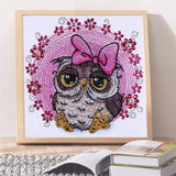 Cute Small Colorful Owl With Butterfly