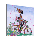 Girl On Bike With Butterfly