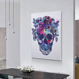 Colorful Skull With Colorful Flowers